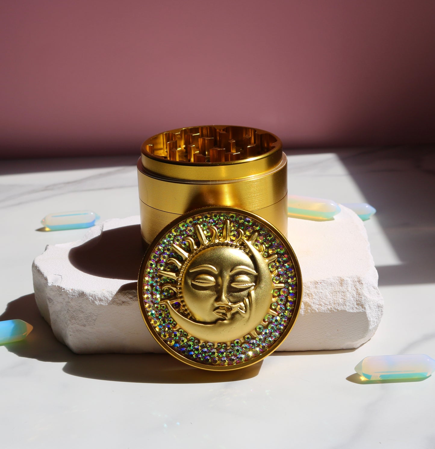 Gold Sun and Moon Grinder