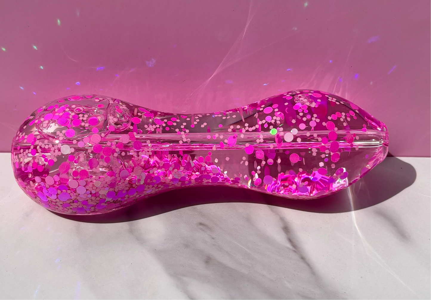 Glimmering Rose Glass Pipe