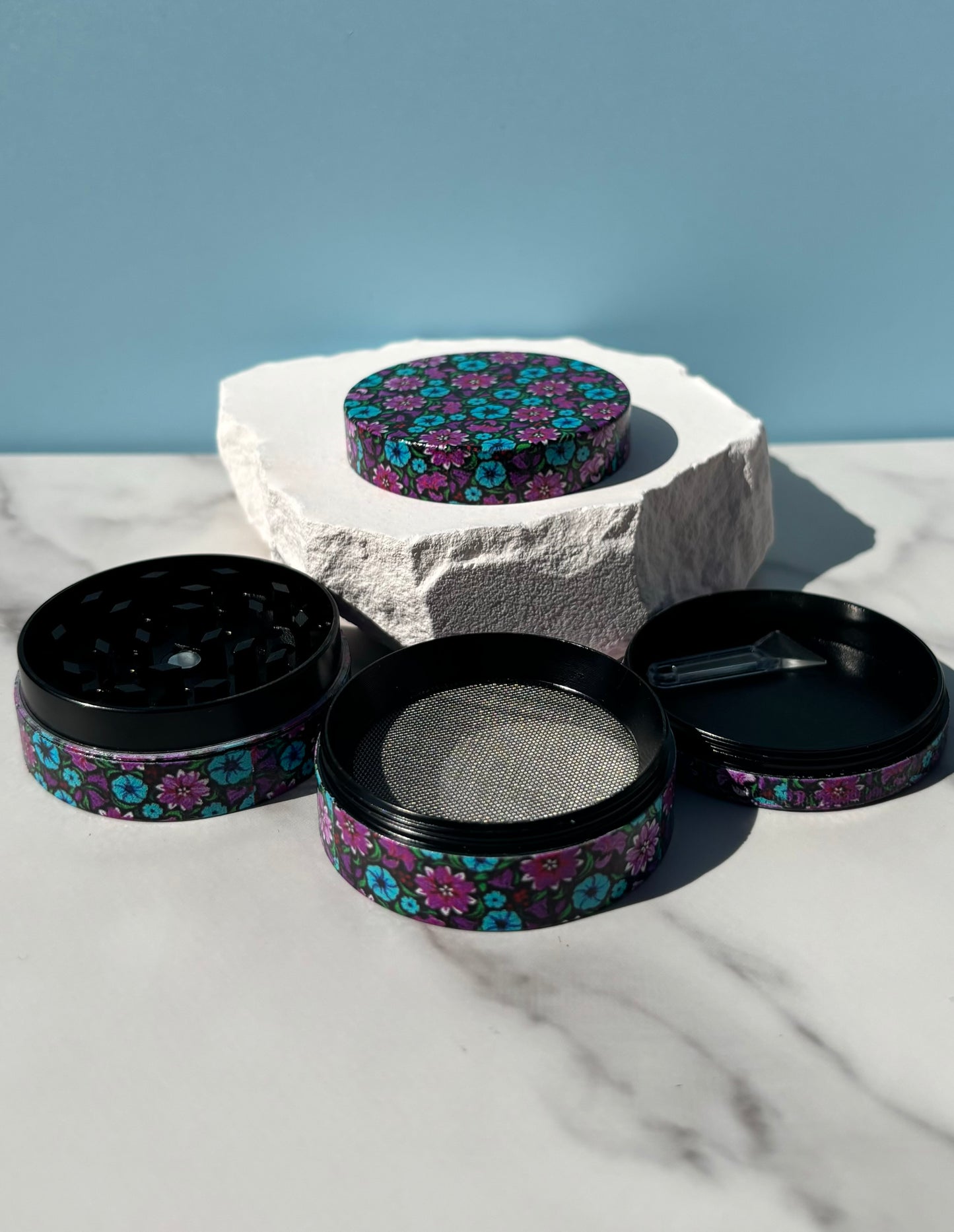 Blue and Purple Flower Grinder