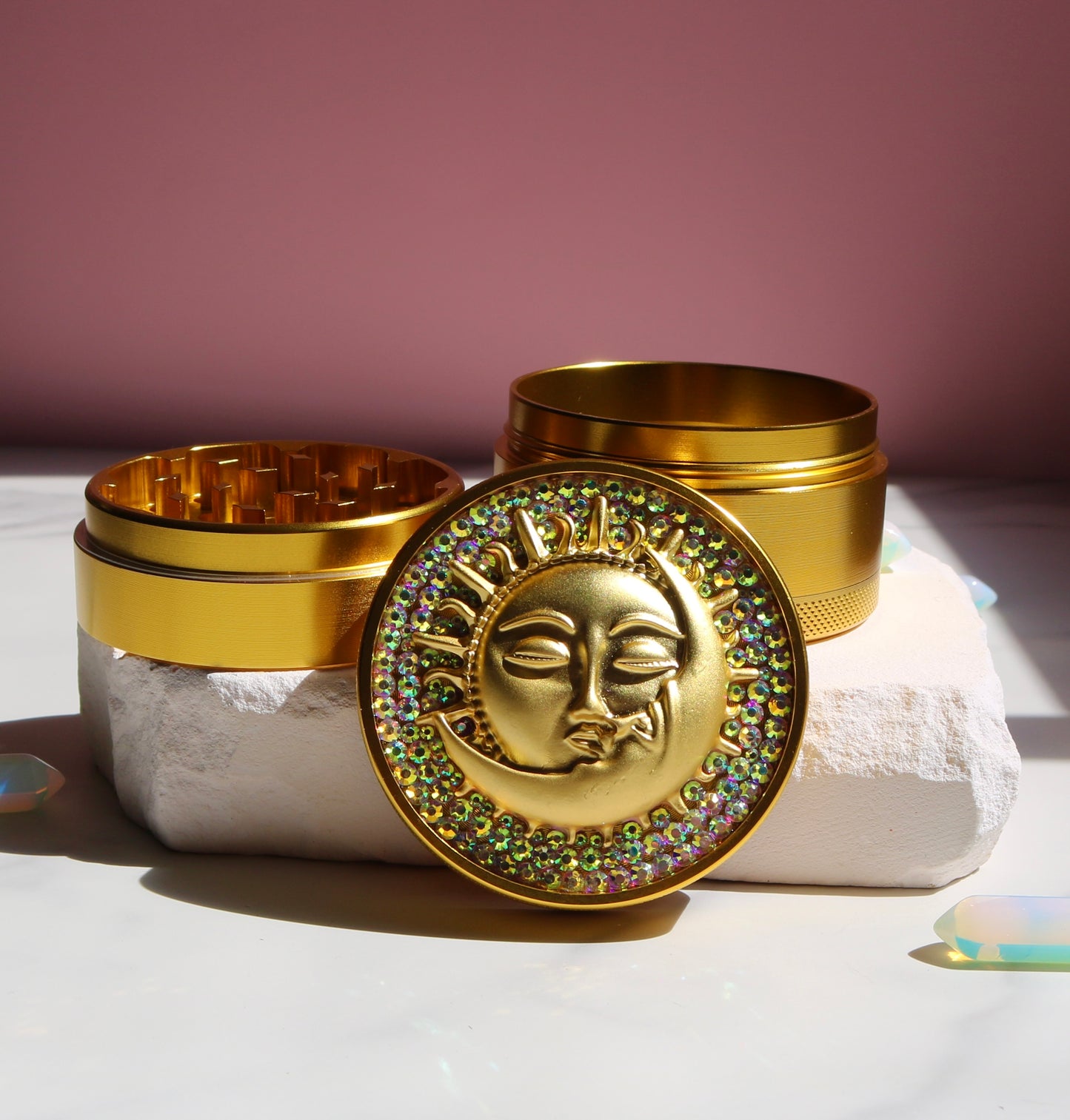 Gold Sun and Moon Grinder